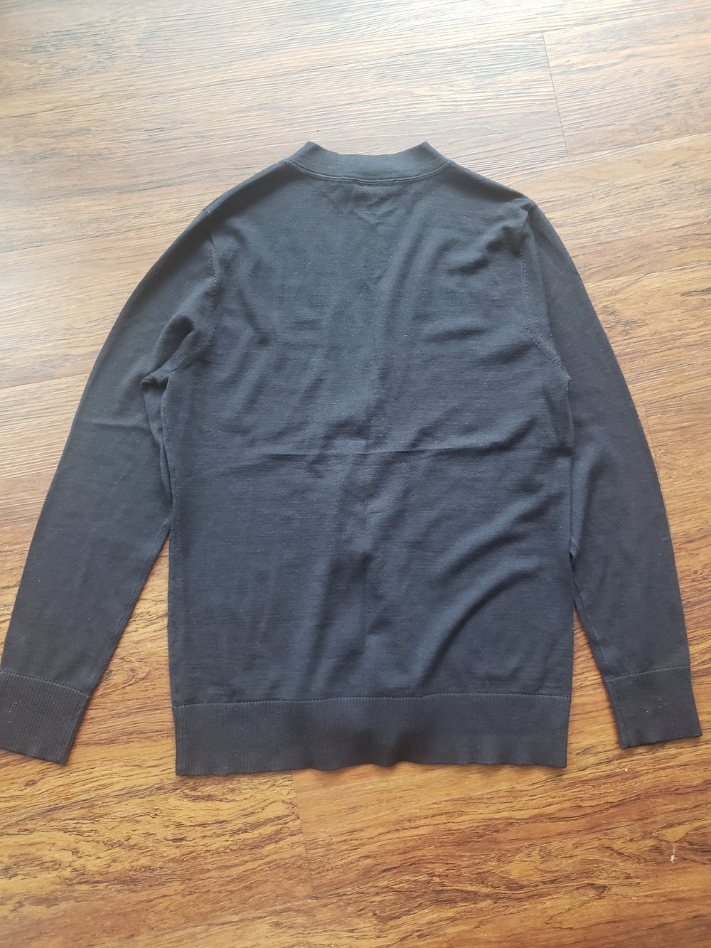 Tory Burch Navy Women's V-Neck Cardigan Sweater Size XL 100% Merino Wool Preppy - Picture 7 of 7